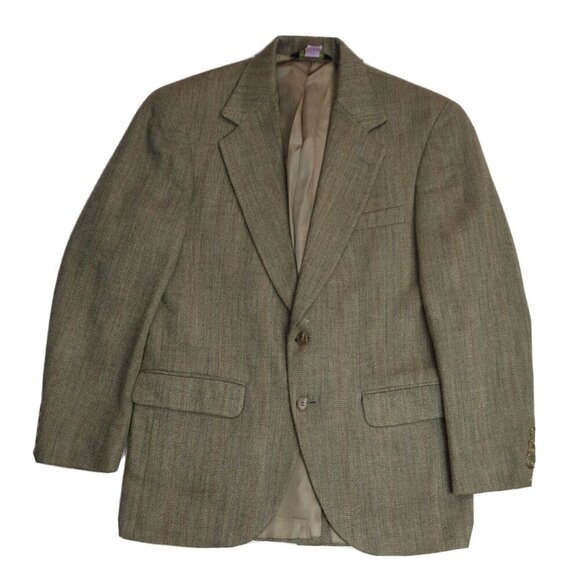 VINTAGE MEN S BEIGE STRIPED BLAZER JACKET - DEANSGATE - SIZE 40 - Picture 1 of 4